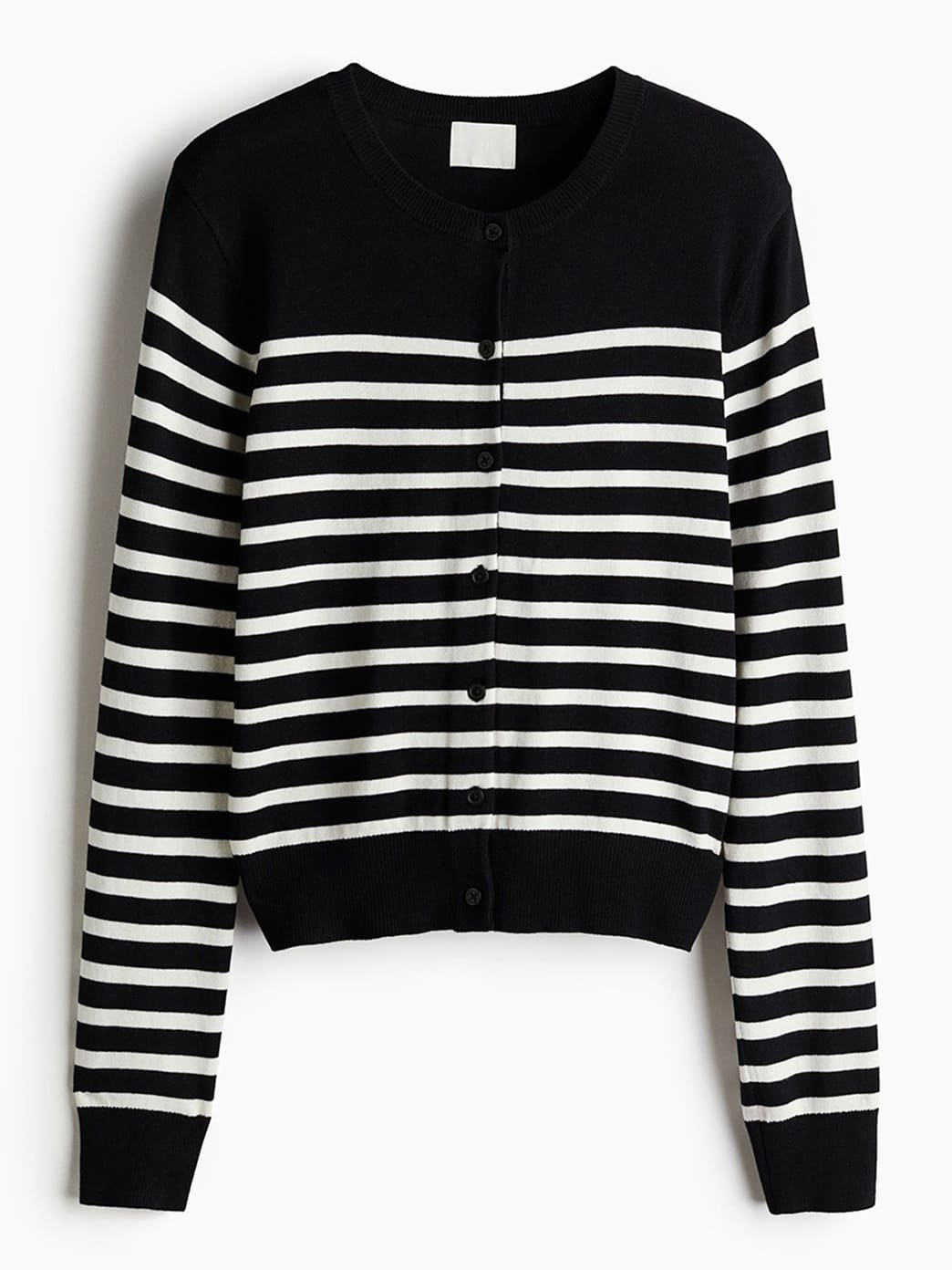 Black striped studio cardigan