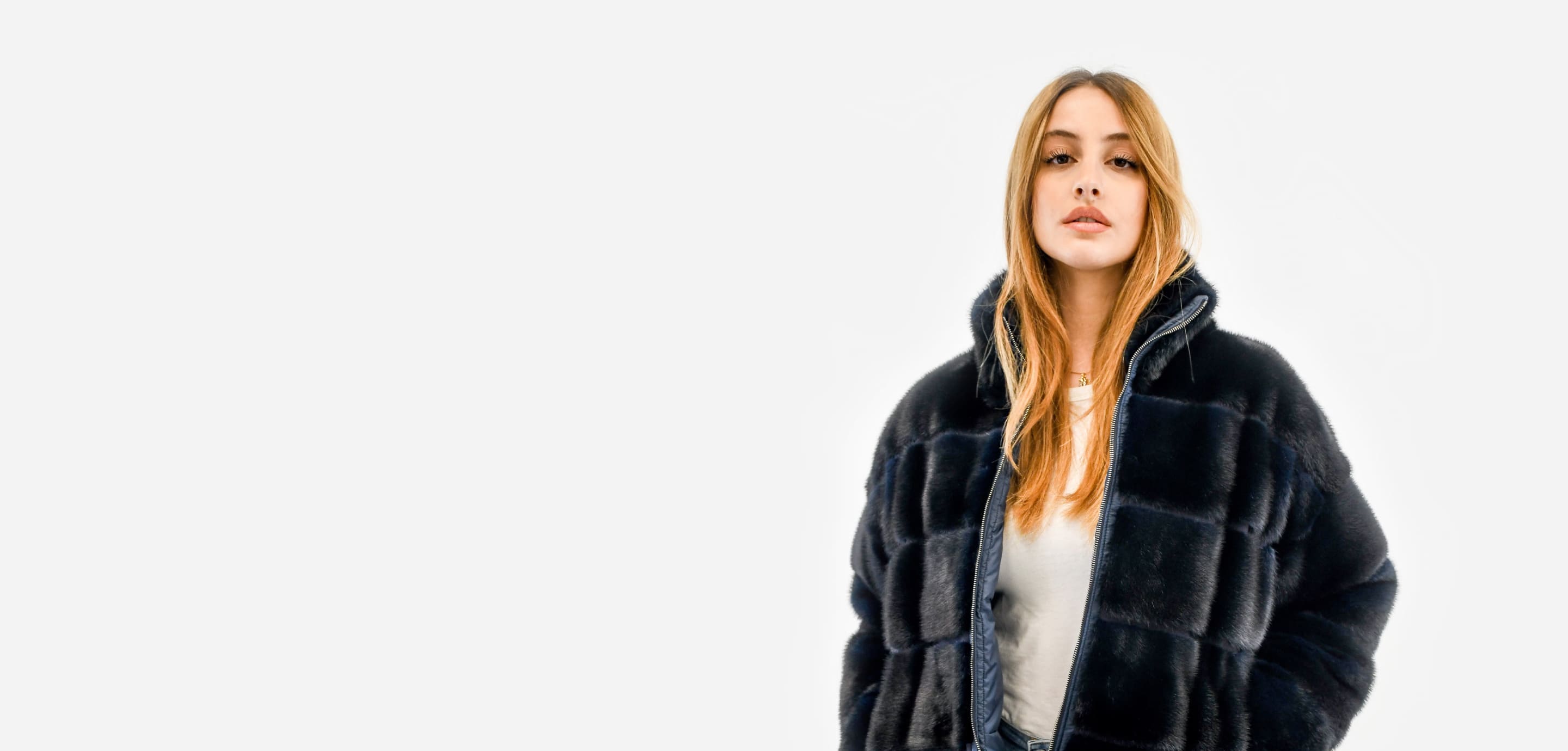 Woman in a dark winter coat